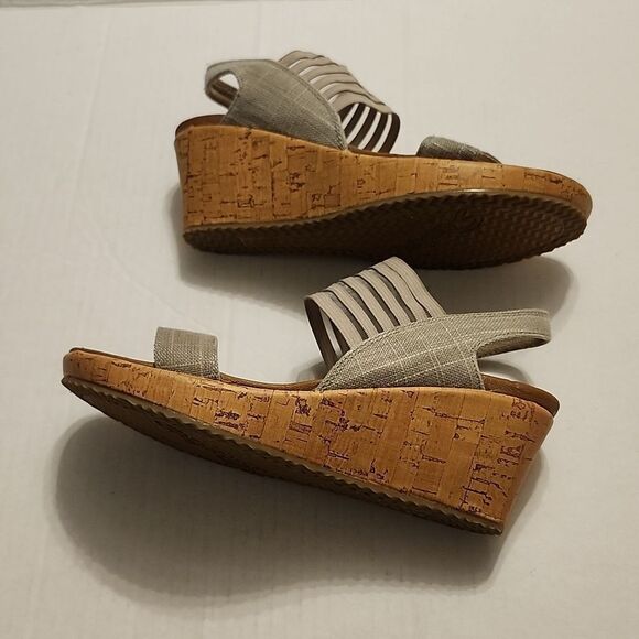 SKECHERS LUXE FOAM WOMEN’S BEVERLEY SHEER GLOW WEDGE SANDAL - Picture 11 of 16